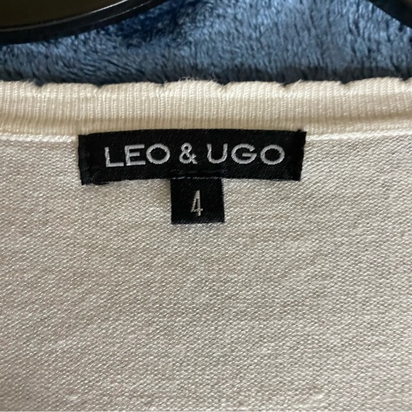 Leo & Ugo Paris France Shirt Women’s Sz 4 White Ballerina w Lace Detailing Artsy - Picture 3 of 10